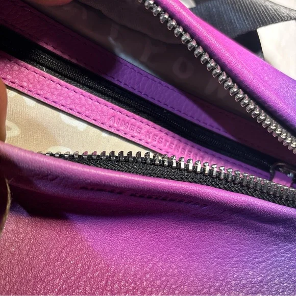 Aimee Kestenberg Leather Convertible Milan Belt Bag Island Ombre Purple NWOT EX - Picture 5 of 7